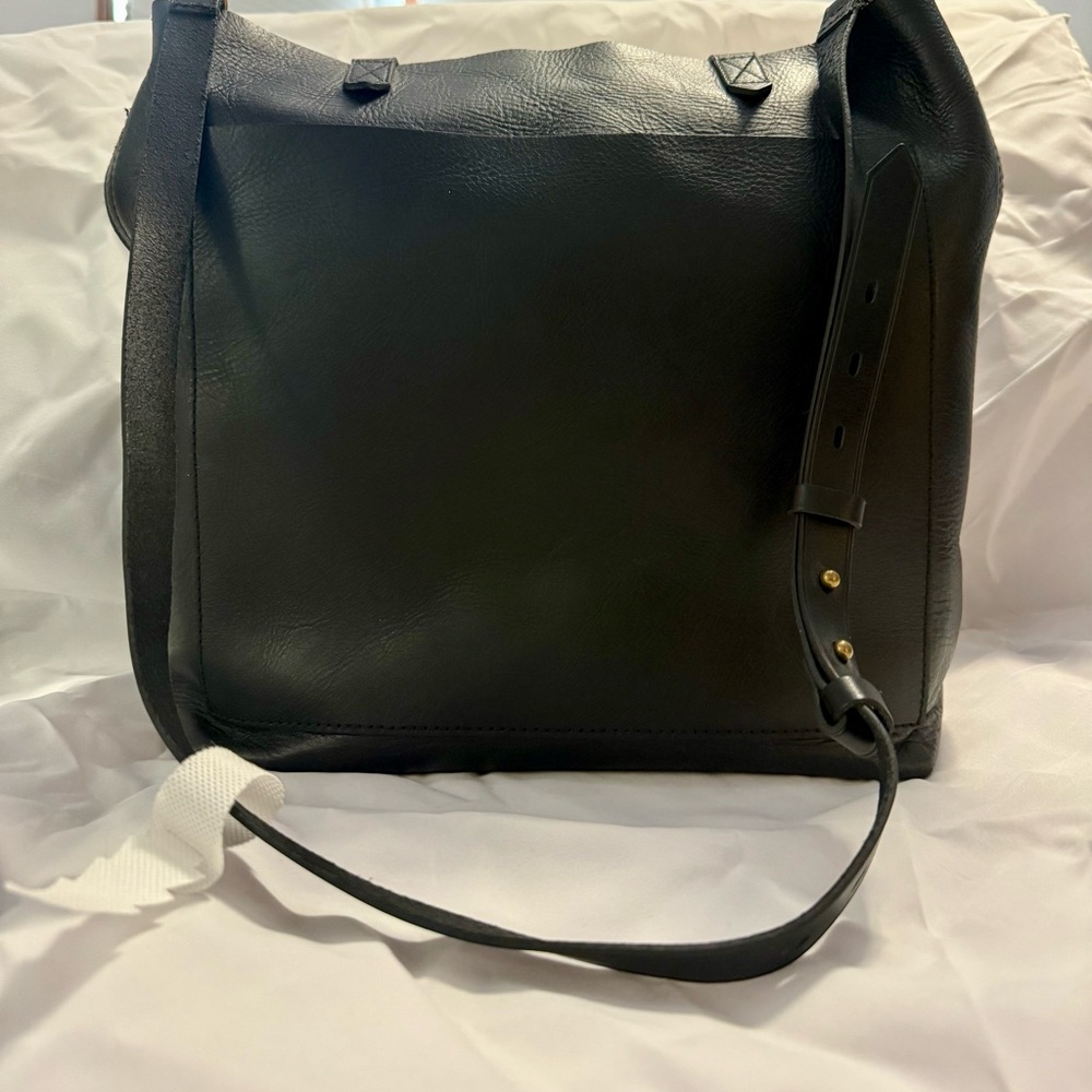 Madewell Black Leather Tote Bag